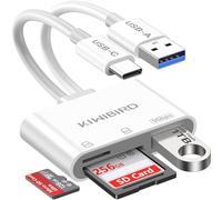 KiWiBiRD adattatore scheda SD per PC, lettore schede SD USB C, USBC card reader per MicroSD SDHC SDXC TF compatibile con Mac MacBook Air, iPhone 16 15 Plus Pro Max, Galaxy S25 S24 Android