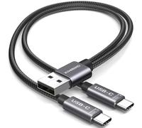 KiwiBird cavo ricarica sdoppiatore USB A a USB C, doppio cavo | Tipo A maschio a tipo C maschio solo ricarica, compatibile con iPhone 17 Air Pro Max 17e 16 Plus iPad Galaxy S26 smartphone