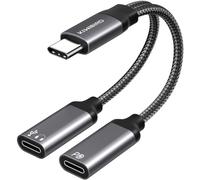 KiwiBird Cavo splitter USB C, Adattatore per cuffie, Sdoppiatore USB C, 60W