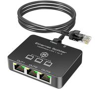 KiwiBird sdoppiatore ethernet, Splitter ethernet Switch, Mini Switch 3 Porte, sdoppiatore Cavo LAN gigabit RJ45 1000Mbps per Cat 8 7 6 5e 5, Compatibile con Router PC Mac Portatile TV Box PS5 PS4