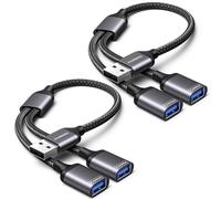 KiWiBiRD sdoppiatore splitter USB, doppia presa USB per dati, 2 pezzi
