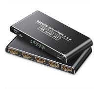 KiWiBiRD splitter hdmi 1 in 4 out, sdoppiatore duplicatore hdmi splitter 4k 3D 2160p 1440p 1080p HDCP 1 ingresso 4 uscite split per quattro schermi monitor compatibile con PC portatile PS5 PS4 TV box