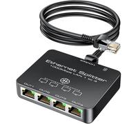KiwiBird Switch Ethernet 4 Porte, Sdoppiatore Ethernet 1 a 4 da 1000Mbps, Switch LAN Gigabit RJ45 a 4 Porte per Cavi Cat 8 7 6 5 5e, Compatibile con Modem Router PC Laptop TV Box