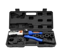 KiwiHood Pinza crimpatrice idraulica professionale con 4 matrici (16, 20, 25, 32 mm), 10 tonnellate, testa girevole a 360°, strumento di crimpatura idraulico, per tubi in alluminio e plastica