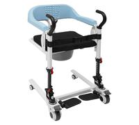 KiwiHood Sedia a rotelle elettrica per anziani, con seduta pieghevole a 180°, regolabile in altezza, con sedia a rotelle per il trasporto dei pazienti, inclusa sedia per WC e cintura di sicurezza