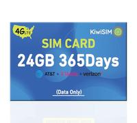 KiwiSIM SIM prepagata, schede dati 4G LTE, Iot Card precaricata con 24 GB di dati 365 giorni, supporto per scheda SIM UK per Vodafone Three O2, solo dati SIM Card per router WiFi, telecamera di