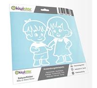 Kiwistar - Adesivo per Bambini - Bianco - Adesivi per Fratelli e Sorelle Ragazzo e Ragazza - Senza Testo Personalizzato 15 cm - per Auto, Moto, Tuning - Adesivo Bambino a Bordo Autoadesivo