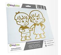 Kiwistar - Adesivo per bambini - Oro - Fratelli e ragazze - senza testo desiderato 24 cm - per auto, moto, bicicletta, tuning