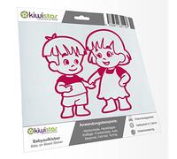 Kiwistar - Adesivo per Bambini - Rosa - Adesivi per Fratelli e Sorelle Ragazzo e Ragazza - Senza Testo Personalizzato 15 cm - per Auto, Moto, Tuning - Adesivo Bambino a Bordo Autoadesivo - Resistente
