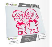 Kiwistar - Adesivo per bambini - rosa neon - Fratelli e ragazze - senza testo desiderato 20 cm - per auto, moto, bicicletta, tuning