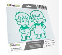 Kiwistar - Adesivo per Bambini - Turchese - Adesivi per Fratelli e Sorelle Ragazzo e Ragazza - Senza Testo Personalizzato 15 cm - per Auto, Moto, Tuning - Adesivo Bambino a Bordo Autoadesivo