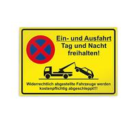 Kiwistar - EIN und Ausfahrt Tag und Nacht freihalten Parkplatzschild PVC - 42 x 30cm