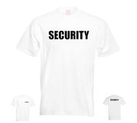 Kiwistar - Maglietta - Security - Uomo - Maglia petto e schiena per servizi di sicurezza - Stampa tessile di alta qualità - Personalizzata anche, Uomo / Bianco, L