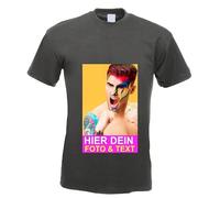 Kiwistar - Maglietta - T-Shirt Uomo - Grafite - XL - con Stampa Personalizzata Fronte e Retro - Stampato con Foto - Testo a Scelta - Regalo per Il Tempo Libero Sportivo