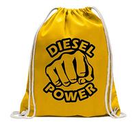 Kiwistar Pugno Diesel Divertente Zaino Sportivo per Il Fitness. Gymbag per Lo Shopping in Cotone con Coulisse