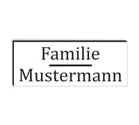 KIWISTAR UG - da 1 targhetta per il nome kl. Linea 50 x 20 mm - autoadesiva - Bianco Nero - Targa per campana personalizzata - Targhetta per cassetta postale - Incisione targa per porta, resistente ai