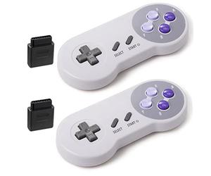 KIWITATA 2 Pack 2.4GHz Wireless Controller per SNES Console Originale, kiwitatá Controller Gamepad Wireless Ricaricabile a Distanza