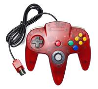 KIWITATA Classic Retro N64 Controller, N64 Wired Joystick Controller Gamepad di Ricambio per N64 Sistema Videogiochi Console Trasparente Rosso
