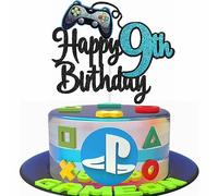 Kiwochy Decorazione per torta di compleanno con videogioco decorazione da gioco Happy 9th Birthday Cake Decoration Videogioco Cupcake Topper Compleanno Ragazzo Videogioco Decorazione per torta per