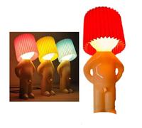 KIWZXKA Shy Man Lamp, Cute Boy Night Light, Naughty Boy Creative Desk Lamp, A Little Desk Shy Man Lamp, Creative Night Light LED Plug-in Table Lamp for Bedroom, Bathroom, Toilet (Color : Red)