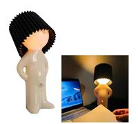 KIWZXKA Shy Man Lamp, Cute Boy Night Light, Naughty Boy Creative Desk Lamp, A Little Desk Shy Man Lamp, Creative Night Light LED Plug-in Table Lamp for Bedroom, Bathroom, Toilet (Color : Black)