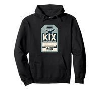 KIX Codice aeroporto Kansai Osaka Giappone Souvenir Kanji Giapponese Felpa con Cappuccio