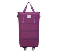 Kixnor Borsone di Grande Capacità Borsa da Viaggio Pieghevole con Ruote Valigie Leggere Impermeabili Senza Maniglia Telescopica