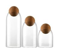 Kixolazr Barattoli In Vetro Per Conservazione Alimenti | Contenitore Da Cucina Per Zucchero,3 Barattoli con Coperchio per Zucchero Canditi Caffè Tè Spezie Cucina Camera Soggiorno Studio