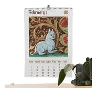 Kixolazr Calendario mensile da parete 2024, motivo gatto medievale brutto, organizer | pianificatore giornaliero degli , decorazione per la casa