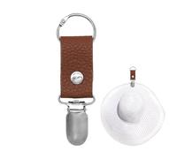 Kixolazr Clip per cappello da viaggio, clip per cappello a becco d', in pelle PU, per tenere il cappello sulla borsa, accessorio per borse e cappelli da sole e a tesa larga, Marrone, Refer to