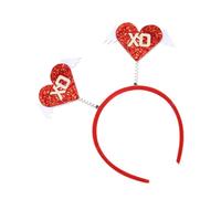 Kixolazr Fasce per capelli per San da donna, Fascia per capelli a cuore,Graziosa fascia a forma di cuore rosso | per feste, per foto, decorazioni per capelli per il matrimonio di