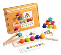 Kixolazr Giocattoli Per Ordinamento Colori - Giochi Prescolastici Con Coppa E Palla,Giocattolo Per Impilare Perle Con Clip - Per Bambini E Bambine Età 3+ Casa Asilo Scuola Compleanno Famiglia