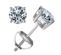 Kixolazr Orecchini con gemme - 2 carati coltivati in laboratorio | 1 paio di eleganti gioielli in argento scintillante per compleanni, appuntamenti, viaggi, spiaggia, Natale, sposa