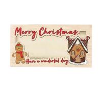 Kixolazr Porta soldi natalizio per contanti, in legno, 17,8 x 8,9 cm, divertente portafoglio natalizio per bambini, figli, figlia, A3, Refer to description, Unisex