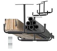 Kixolazr Scaffale da soffitto per garage, Scaffale da soffitto per garage,Ganci per garage sopraelevati per carichi pesanti | Portabici da soffitto in acciaio resistente da 2 pezzi, ganci per