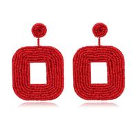 KIXZSAZ 1 paio di orecchini di perline moda delicato elegante orecchio ciondola bohemien intaglio tessuto gocce per le orecchie giorno san Per valentino per abito quotidiano, rosso