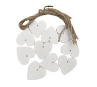 KIXZSAZ 1 Set Fette di Legno Compreso Corda Amore A Forma di Cuore Trucioli Legno Fatti A Mano Bella Casa Adornano per il Partito Scrapbooking Album Foto, Bianco