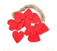 KIXZSAZ 1 Set Fette di Legno Compreso Corda Amore A Forma di Cuore Trucioli Legno Fatti A Mano Bella Casa Adornano per il Partito Scrapbooking Album Foto, Rosso