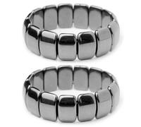 KIXZSAZ 2 pezzi, bracciale curativo da uomo in onice, magnetico, confortevole, durevole e robusto, elegante e versatile.