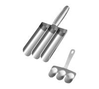 KIXZSAZ 2x set di utensili da cucina con paletta per polpette in acciaio inossidabile, mini macchina per polpette a tubo, macchina per da cucina, per a 3 slot