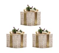 KIXZSAZ 3 pezzi alimentati da batteria, funzionamento wireless sul fondo dell'albero di Natale e ampie confezioni regalo per lo spirito natalizio, cotone