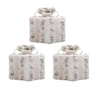 KIXZSAZ 3 pezzi alimentati da batteria, funzionamento wireless sul fondo dell'albero di Natale e ampie confezioni regalo per lo spirito natalizio, Peluche