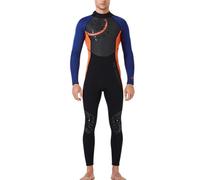 KIXZSAZ 3MM Mute SCR Neoprene Caratteri Cinesi Muta da Sub Coppia di Un Pezzo A Maniche Lunghe Pantaloni Lunghi Tuta da Surf a Prova di Sole, Arancio da Uomo, M