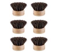 KIXZSAZ 6 pacchi/lotto Pulizia efficace con spazzola per piatti progettata per affrontare macchie ostinate e spazzola per piatti in legno per grasso, Puro crine di cavallo