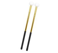 KIXZSAZ Accessori per percussioni professionali Esercizio Strumenti essenziali Con bacchette per timpani Testa in feltro Mallet per timpani Martello Battenti per batteria Set, oro, 39.7x3.6x1.5 cm