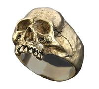 KIXZSAZ Anello Cool Guys Anello punk appositamente progettato Abbraccia l'anello con teschio in lega in stile gotico Anelli dal design speciale, Oro, sette