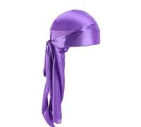 KIXZSAZ Bandane nere per rapper S Bandane nere da uomo di seta morbide e confortevoli di taglia adeguata per code lunghe rapper, Viola chiaro