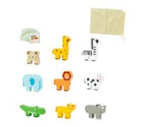 KIXZSAZ Blocchi di animali impilabili Gioco educativo di equilibrio che migliora la creatività con le capacità percezione del colore in blocchi animali in legno Giocattoli impilabili ordinamento