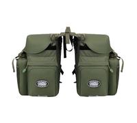KIXZSAZ Borsa da mountain bike sotto il sellino, impermeabile e resistente, borse per bicicletta per portapacchi posteriore, borse per bicicletta in lino, verde