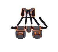 KIXZSAZ Borsa portautensili portatile per uomo, resistente e con tracolla regolabile, per lavori difficili, borsa portautensili in polietilene resistente, Grigio+Arancio